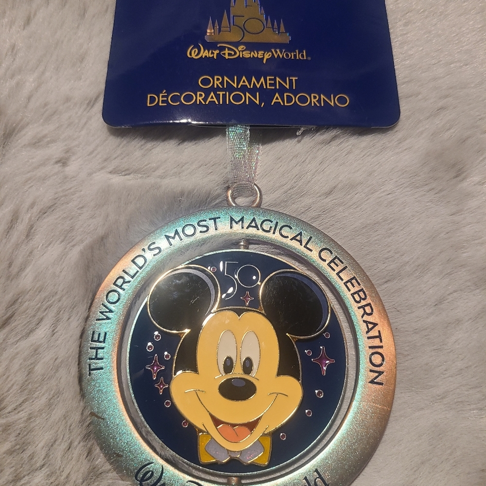Walt Disney World 50th Anniversary Metal Spinner Ornament